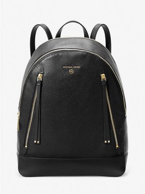 Michael Kors Brooklyn Large Pebbled Leder Rucksack Damen Schwarz | 697052-VPU