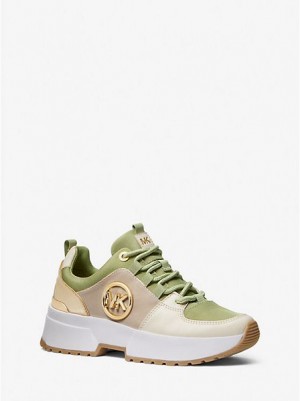 Michael Kors Cosmo Canvas Sneakers Damen Olivgrün | 245361-KTE