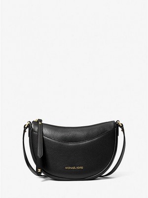 Michael Kors Dover Small Leder crossbody taschen Damen Schwarz | 936518-XZP