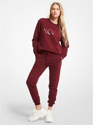 Michael Kors Drawstring Organic Baumwoll Blend Jogginghose Damen Bordeaux | 892473-KTO