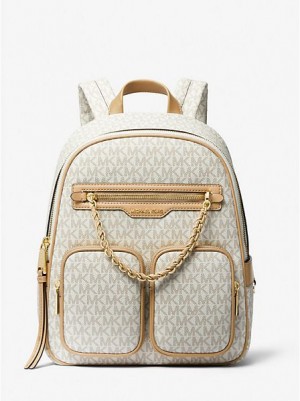 Michael Kors Elliot Medium Logo Rucksack Damen Braun | 916248-HYP