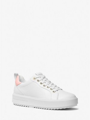 Michael Kors Emmett Leder Sneakers Damen Rosa | 970415-LGJ