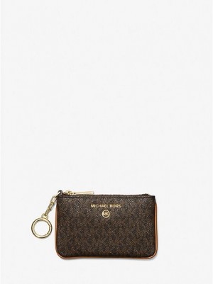 Michael Kors Extra-small Logo With Key Ring Kartenhülle Damen Braun | 562437-JDX