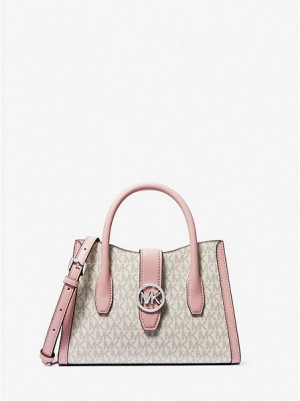 Michael Kors Gabby Small Logo Schulranzen Damen Weiß Rosa | 738120-UIS