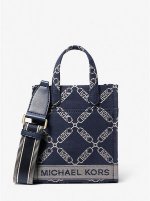 Michael Kors Gigi Extra-small Empire Logo Jacquard crossbody taschen Damen Navy Mehrfarbig | 182457-OZF