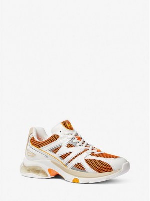 Michael Kors Kit Extreme Mesh And Leder Sneakers Herren Orange | 108493-LZR