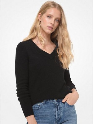 Michael Kors Knit Pullover Damen Schwarz | 648057-OZX