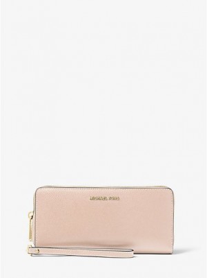 Michael Kors Leder Continental Geldbörse Damen Rosa | 204153-GEY