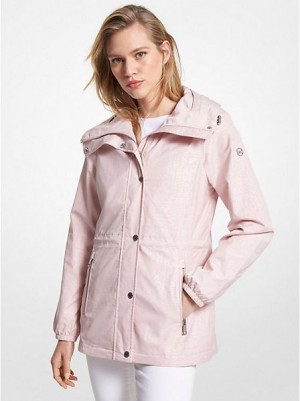 Michael Kors Logo Print Woven Jacke Damen Rosa | 095742-ILC