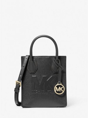 Michael Kors Mercer Extra-small Pebbled Leder crossbody taschen Damen Schwarz | 730652-WDB