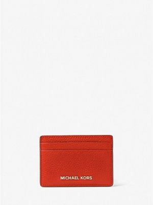 Michael Kors Pebbled Leder Kartenhülle Damen Orange | 037526-BPW