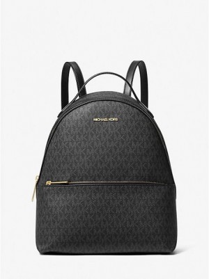 Michael Kors Sheila Medium Logo Rucksack Damen Schwarz | 065132-HND