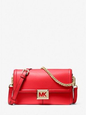 Michael Kors Sonia Medium Leder Schultertaschen Damen Rot | 685392-GHF