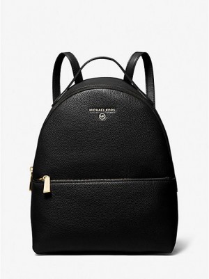 Michael Kors Valerie Medium Pebbled Leder Rucksack Damen Schwarz | 014653-YJV