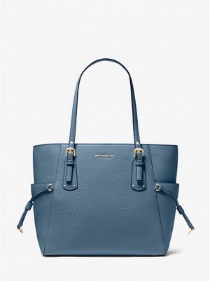 Michael Kors Voyager Small Pebbled Leder Tragetaschen Damen Blau | 306145-FDN