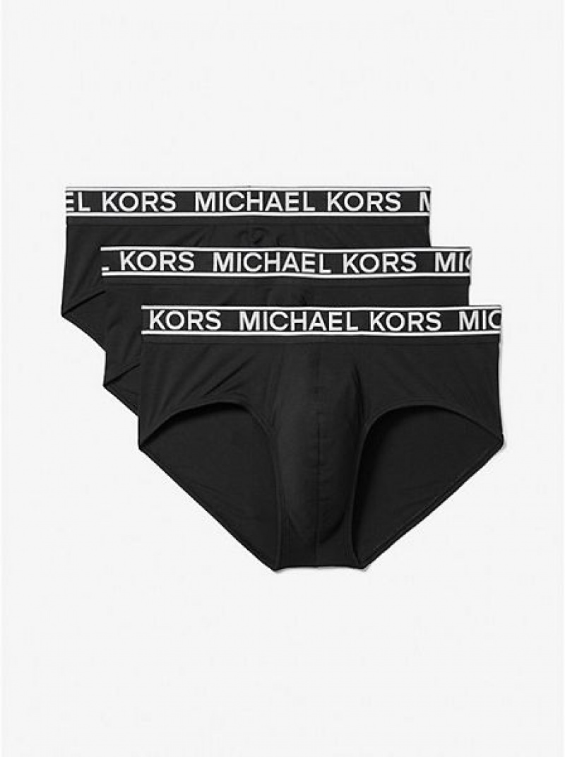 Michael Kors 3-pack Stretch Nylon Slip Herren Schwarz | 630794-CSI