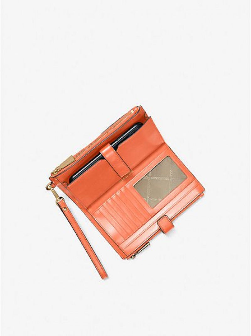 Michael Kors Adele Woven Leder Smartphone Geldbörse Damen Orange | 745310-NOJ