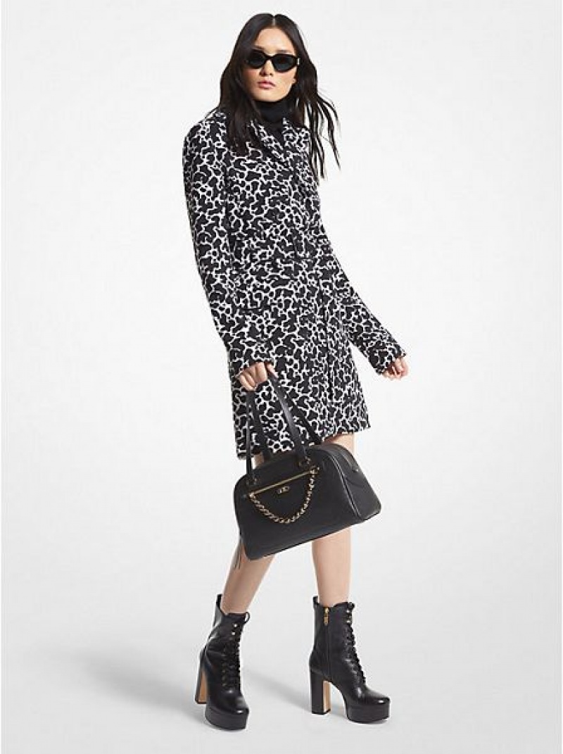 Michael Kors Animal Print Stretch Crepe Trench Mäntel Damen Weiß | 310259-UTV