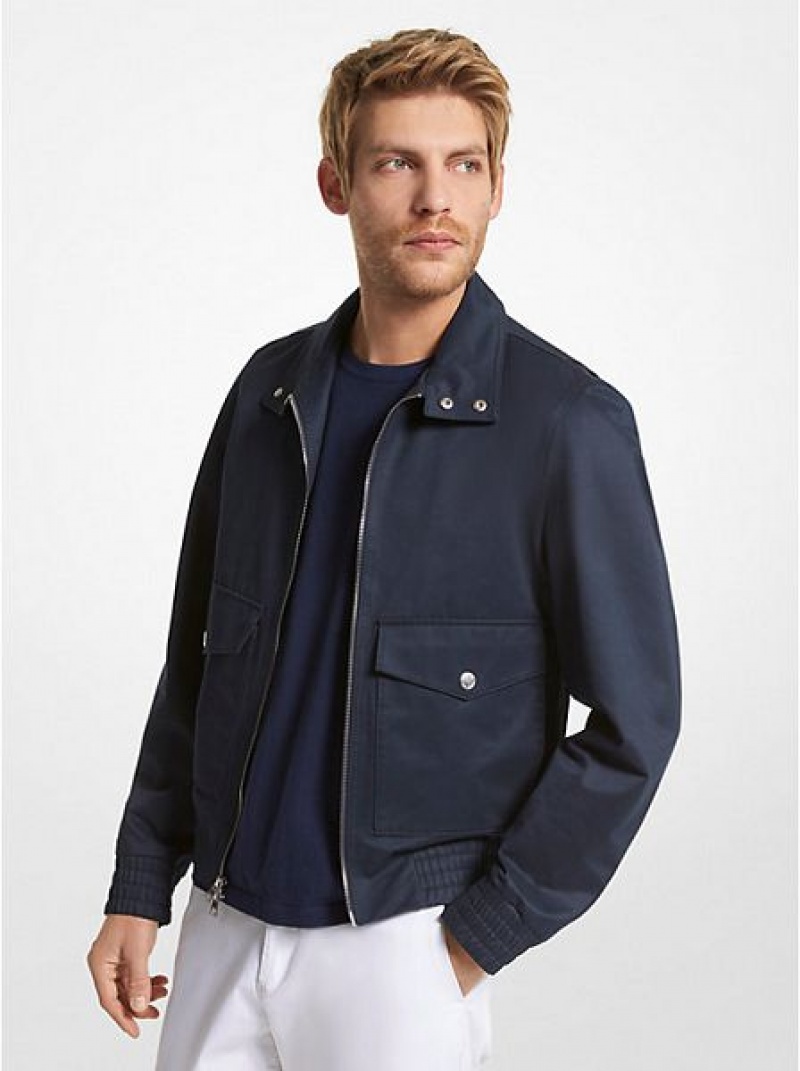 Michael Kors Baumwoll Blend Blouson Jacke Herren Navy | 370958-UHA