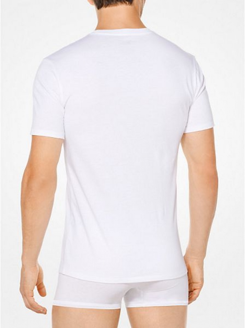 Michael Kors Baumwoll T-shirts Herren Weiß | 028943-VRU