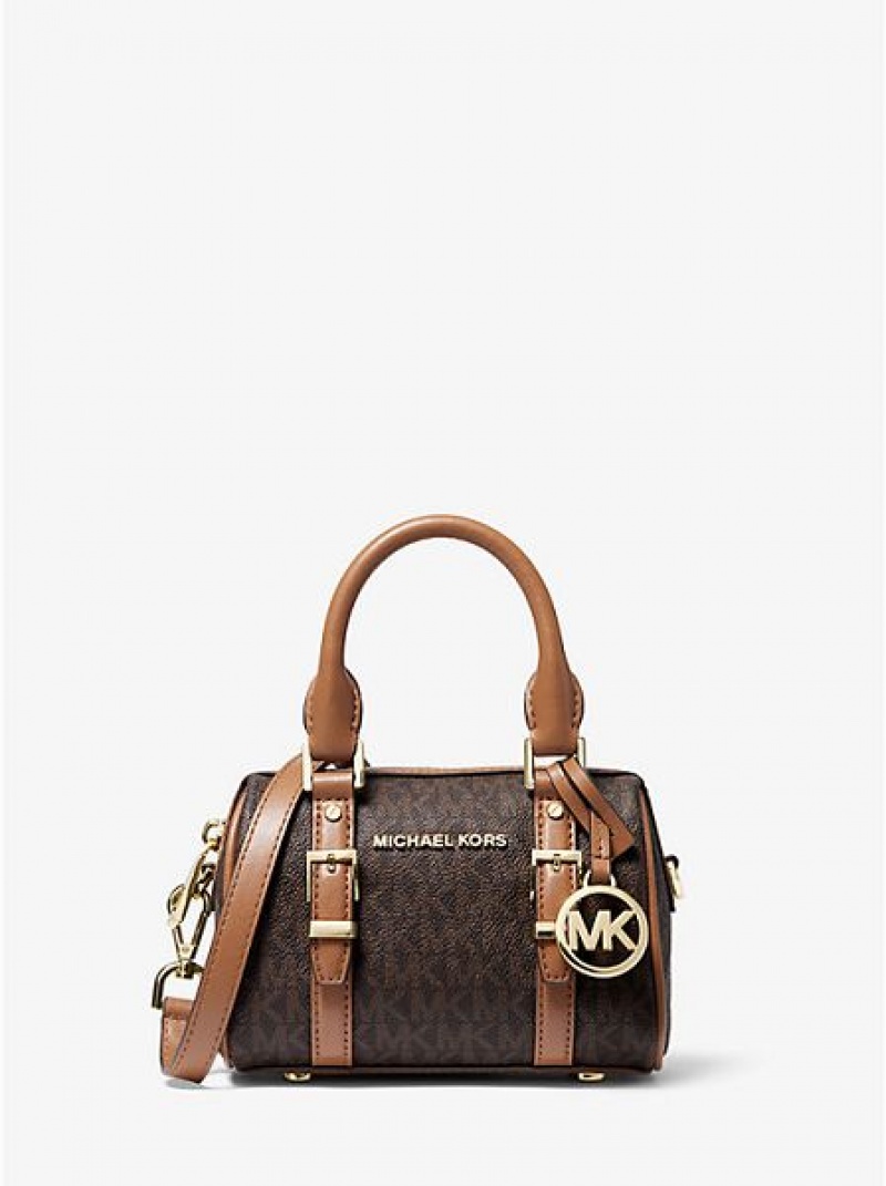 Michael Kors Bedford Legacy Extra-small Logo Duffle crossbody taschen Damen Braun | 083975-BHM