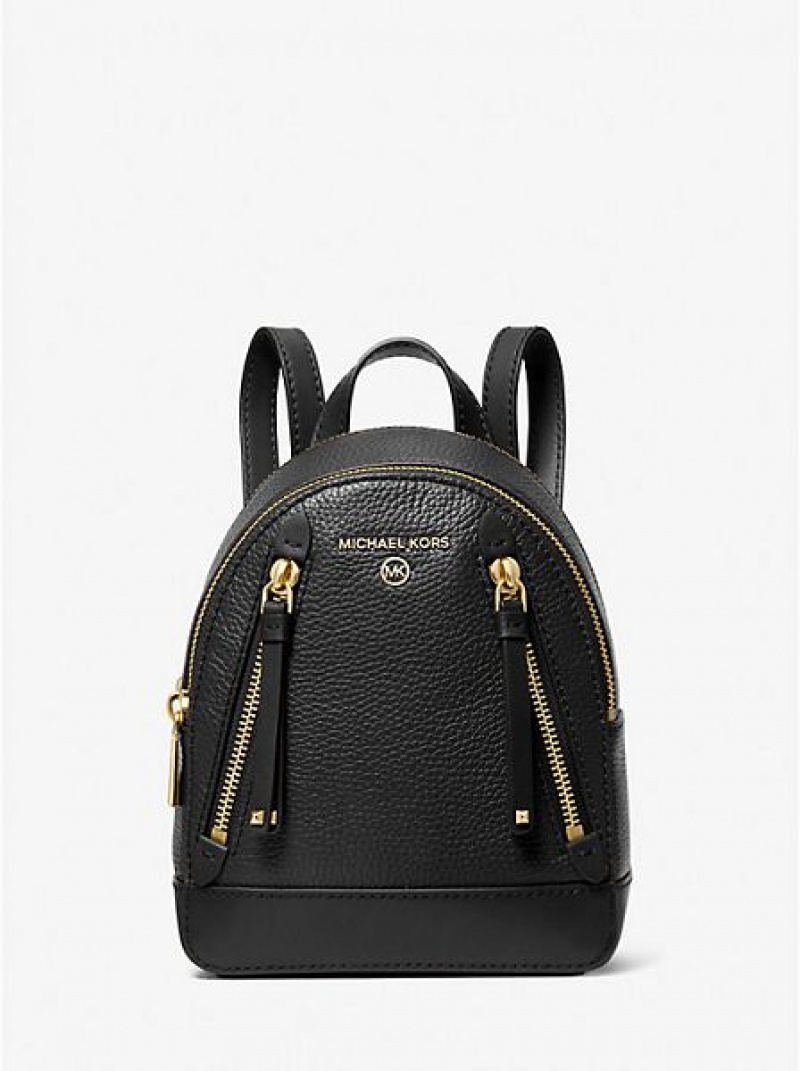 Michael Kors Brooklyn Extra-small Pebbled Leder Rucksack Damen Schwarz | 459687-EKG