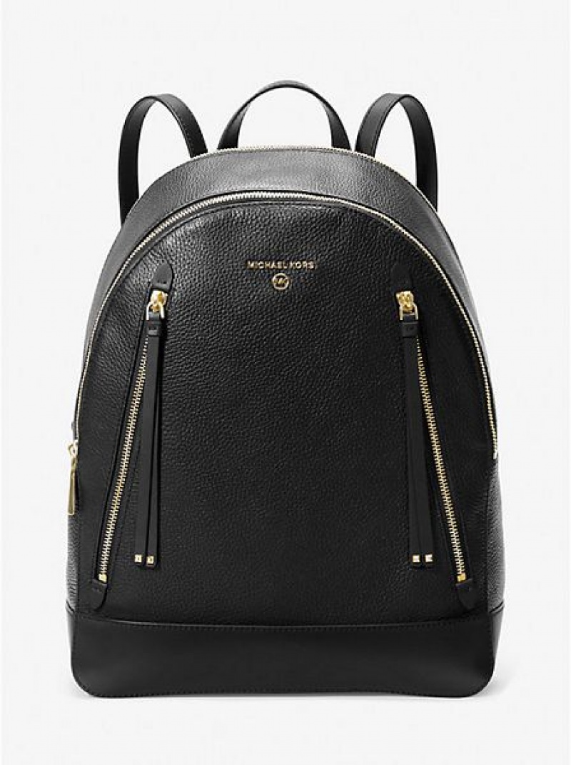 Michael Kors Brooklyn Large Pebbled Leder Rucksack Damen Schwarz | 697052-VPU