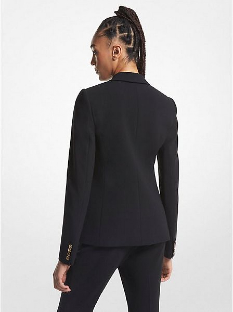 Michael Kors Crepe Double-breasted Blazer Kleider Damen Schwarz | 164537-VNK