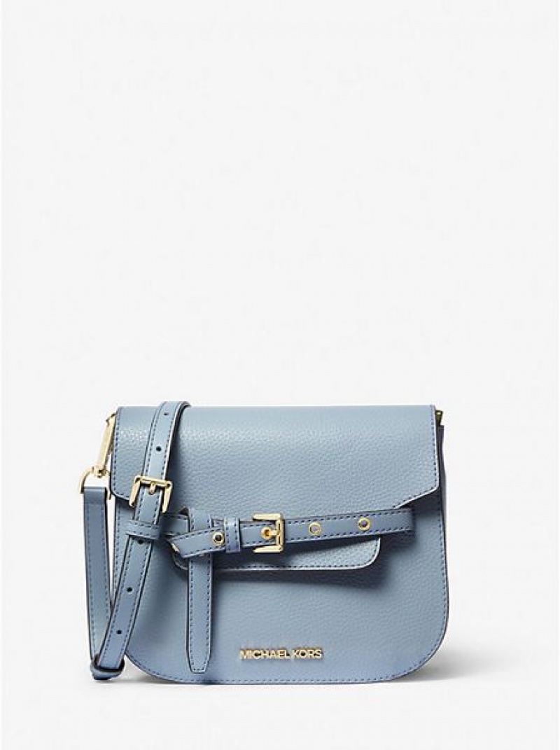 Michael Kors Emilia Small Leder crossbody taschen Damen Blau | 725903-TVF