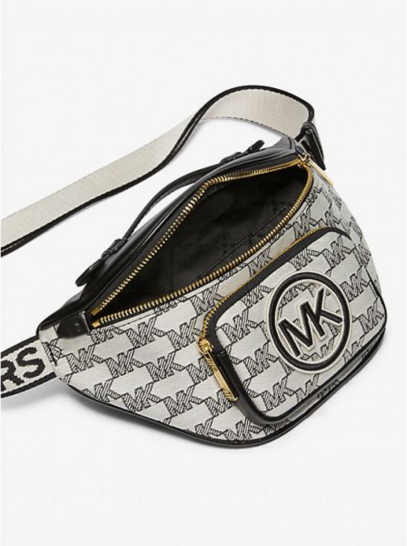 Michael Kors Erin Extra-small Logo Jacquard Gürteltasche Damen Schwarz | 165380-YLO