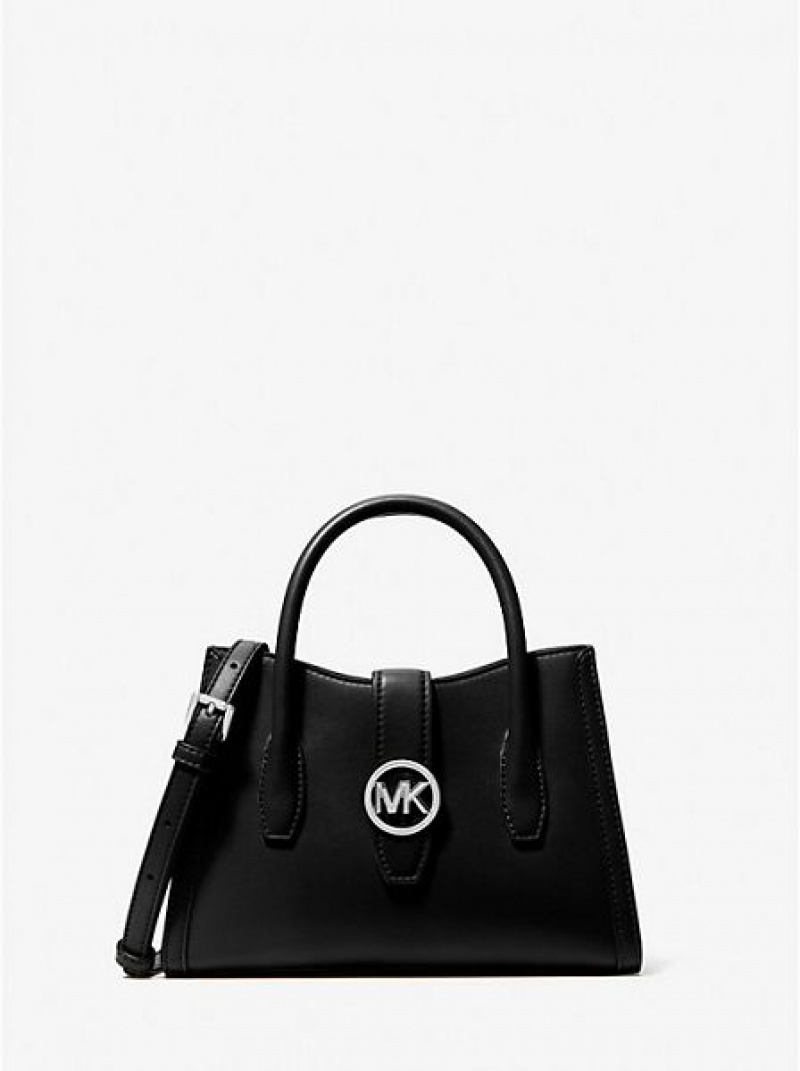 Michael Kors Gabby Small Faux Leder Schulranzen Damen Schwarz | 039642-KLT