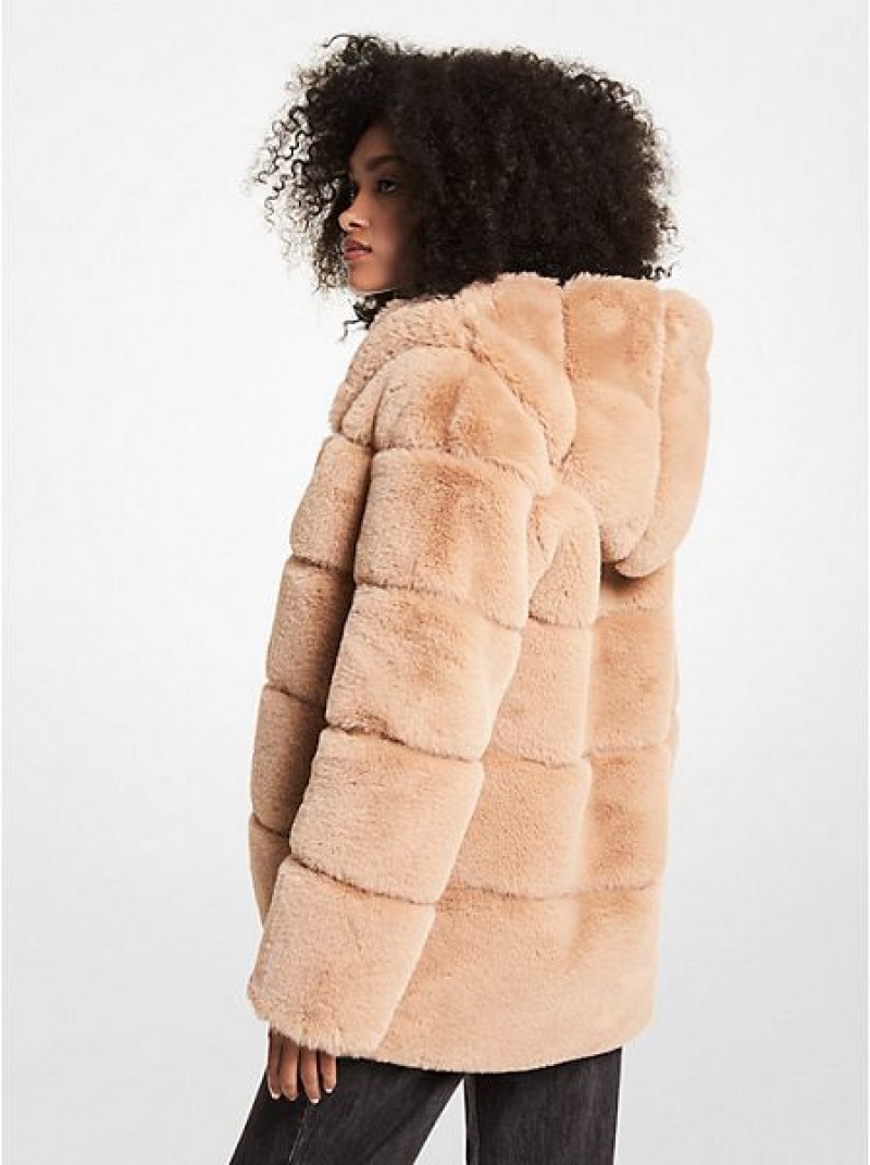 Michael Kors Gesteppt Faux Fur Mit Kapuze Mäntel Damen Braun | 419086-VZB