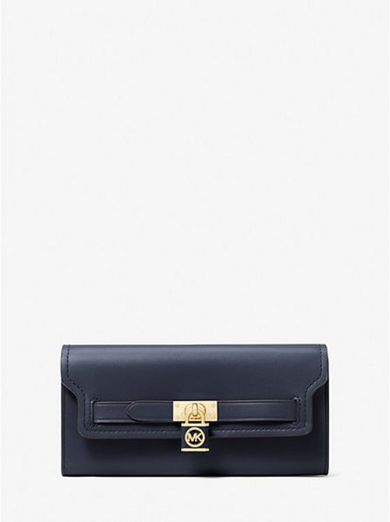 Michael Kors Hamilton Legacy Large Leder Geldbörse Damen Navy | 628539-LBM