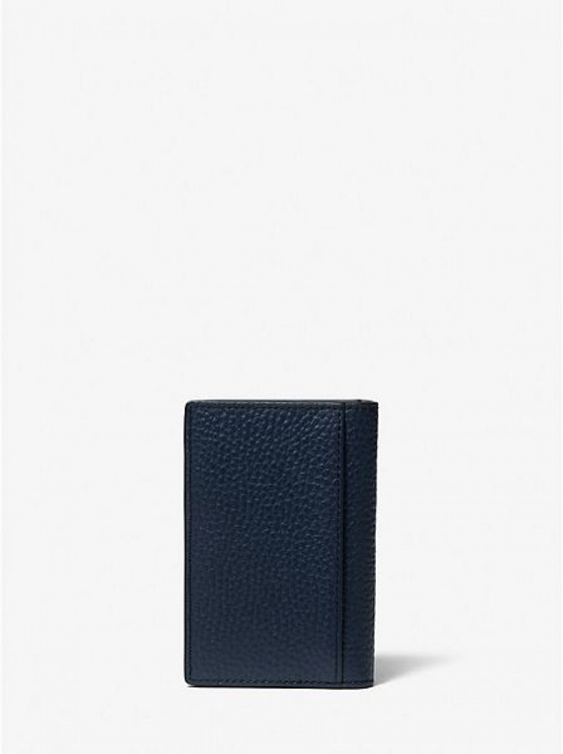 Michael Kors Hudson Leder Bi-fold Card Case Geldbörse Herren Navy | 053824-NRQ