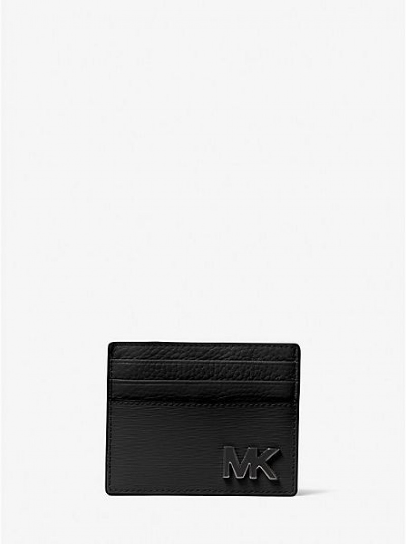 Michael Kors Hudson Leder Card Case Geldbörse Herren Schwarz | 976105-JMD