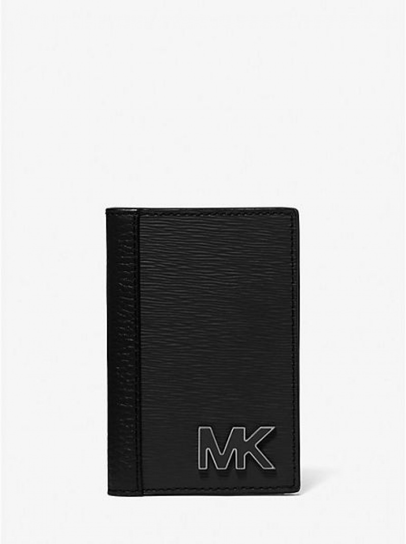 Michael Kors Hudson Leder Card Case Geldbörse Herren Schwarz | 742961-JDU