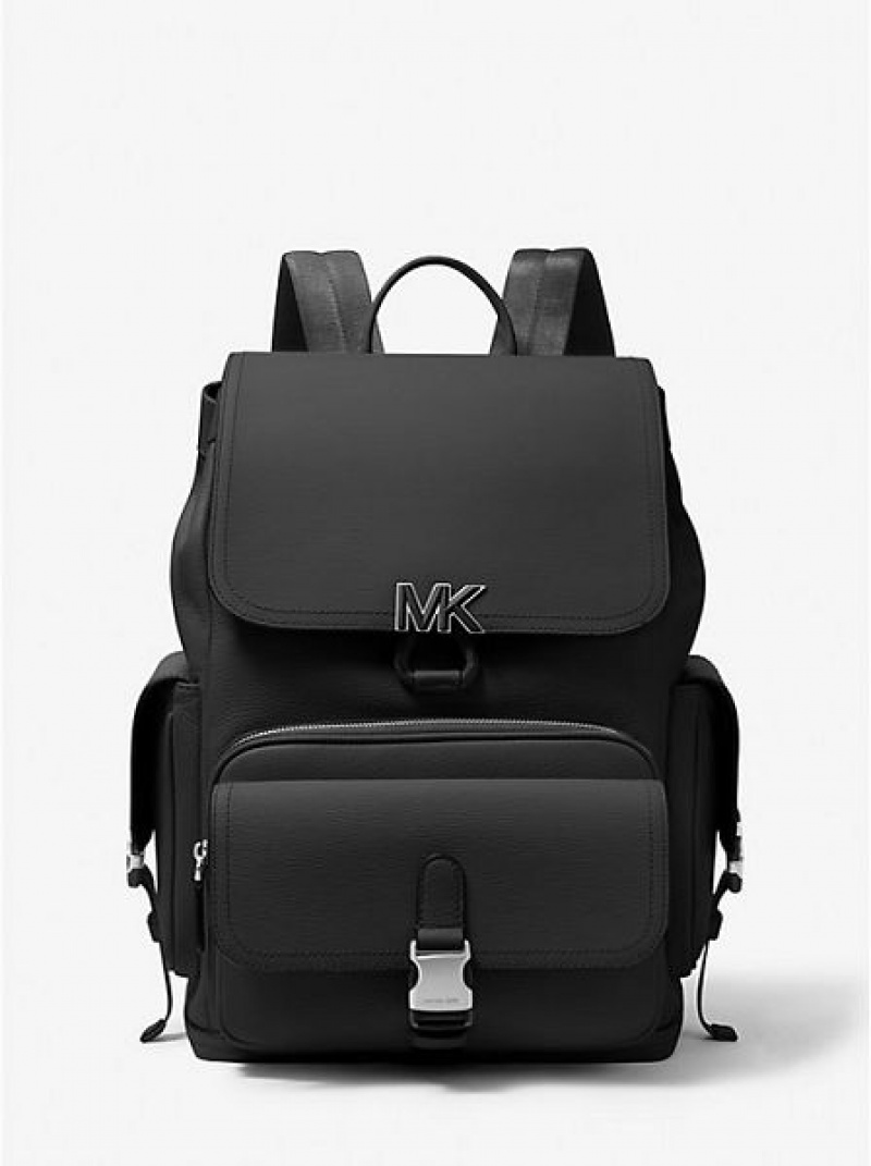 Michael Kors Hudson Leder Rucksack Herren Schwarz | 053978-VDY