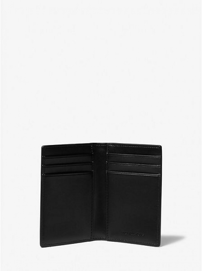 Michael Kors Hudson Logo Bi-fold Card Case Geldbörse Herren Braun Schwarz | 025934-YLU