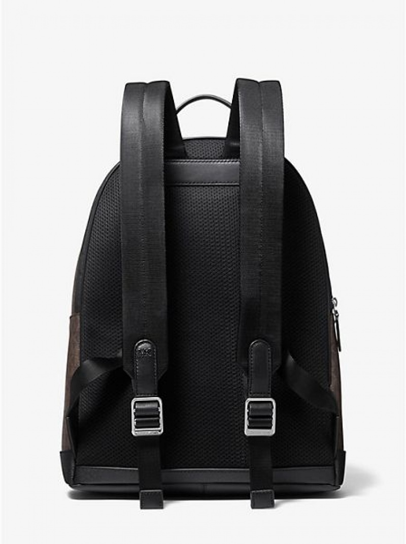 Michael Kors Hudson Logo Rucksack Herren Braun Schwarz | 802371-WMU