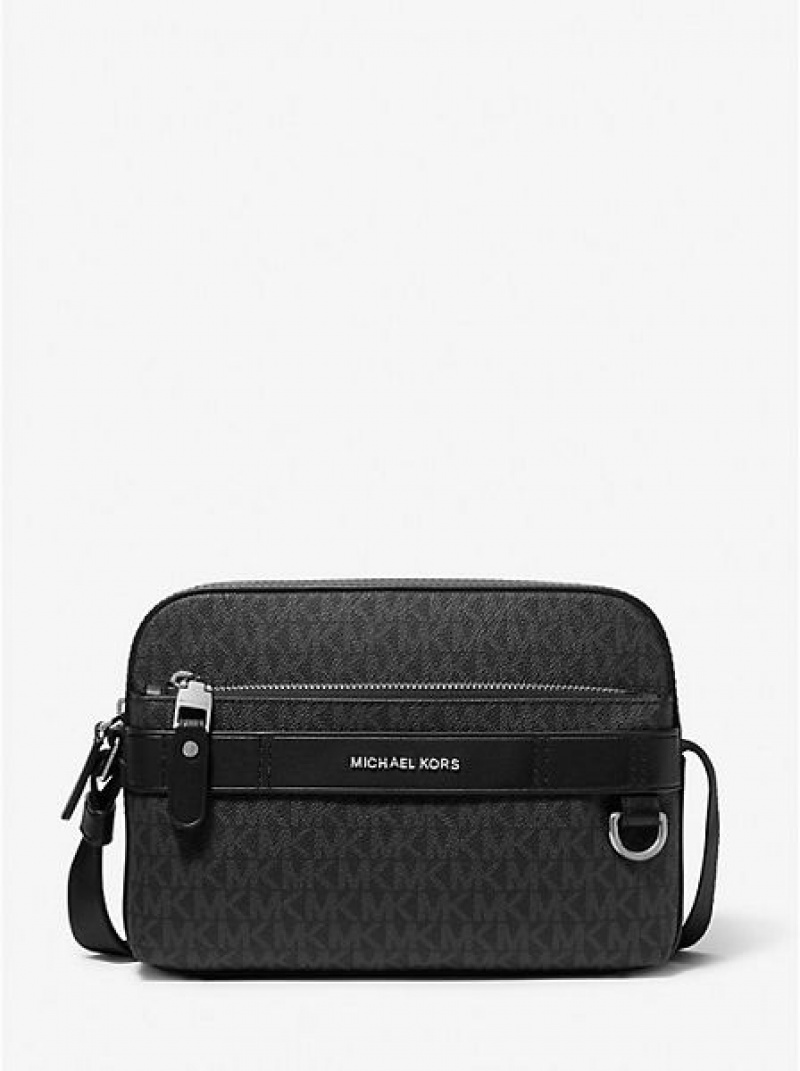 Michael Kors Hudson Logo Utility crossbody taschen Herren Schwarz | 031275-QRT