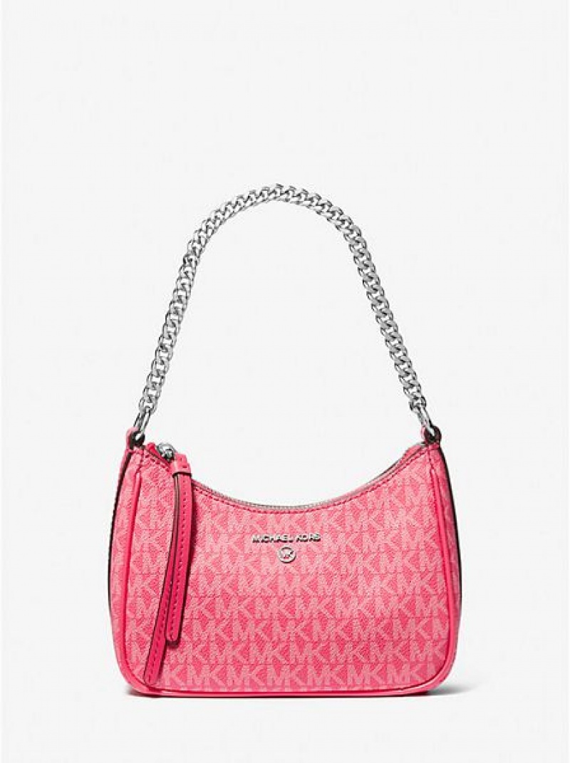 Michael Kors Jet Set Charm Small Logo Schultertaschen Damen Rosa | 320416-NLX