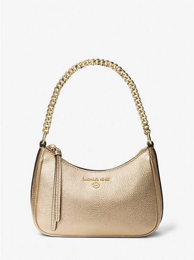 Michael Kors Jet Set Charm Small Metallic Pebbled Leder Schultertaschen Damen Gold | 592607-XDF