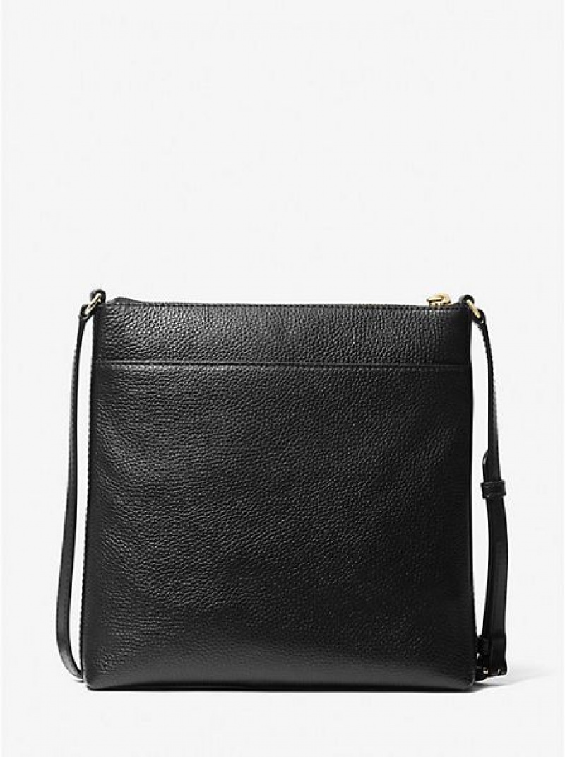 Michael Kors Jet Set Large Pebbled Leder crossbody taschen Damen Schwarz | 361948-ZWJ