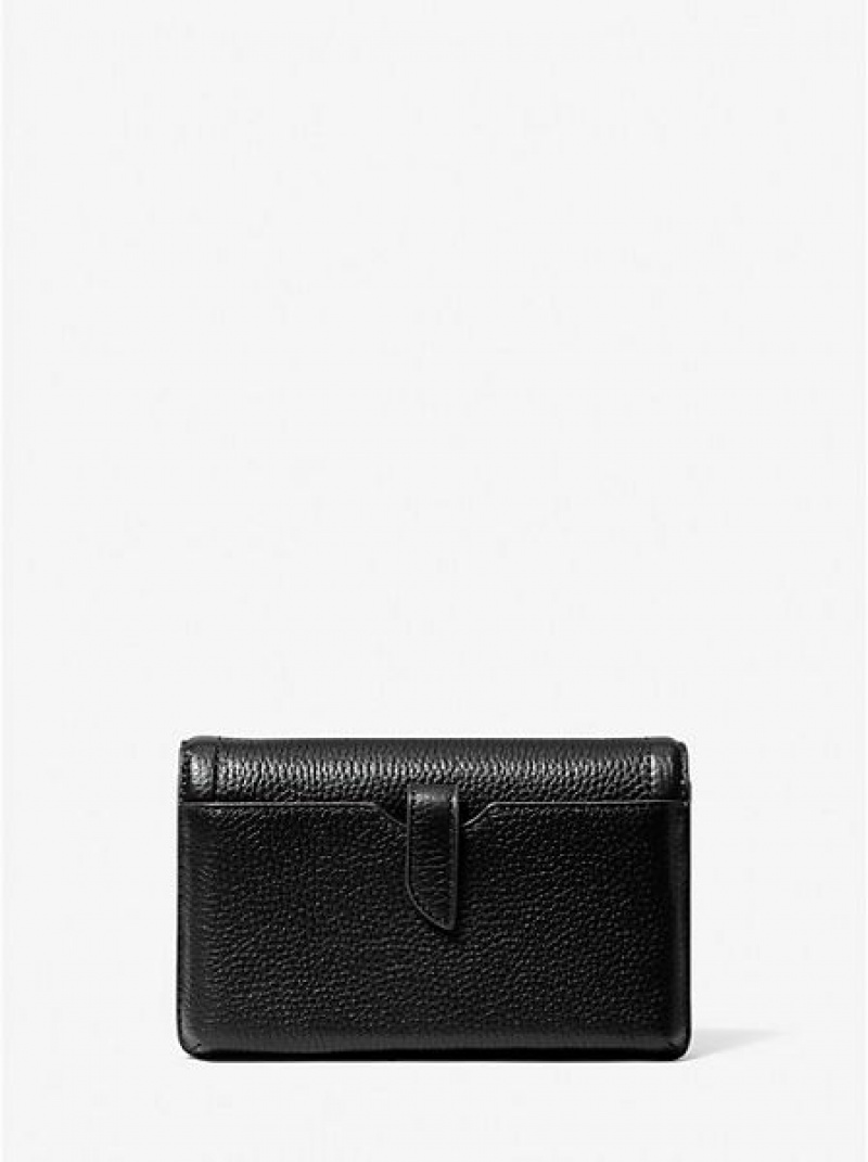 Michael Kors Jet Set Small Pebbled Leder Smartphone Convertible crossbody taschen Damen Schwarz | 196802-OEC