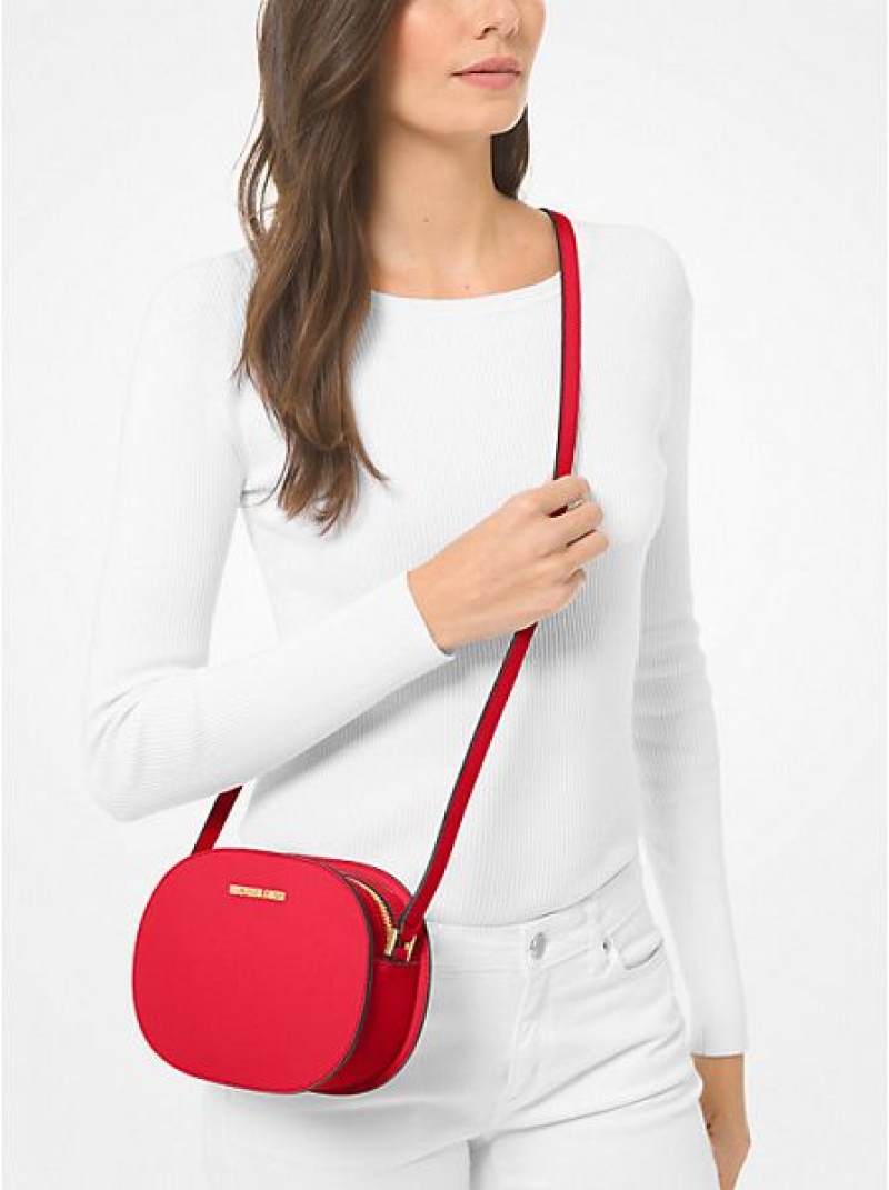 Michael Kors Jet Set Travel Medium Saffiano Leder crossbody taschen Damen Rot | 785920-YRA