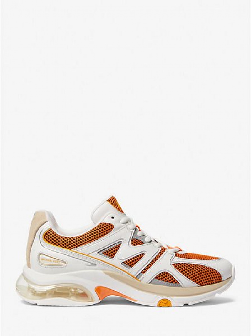 Michael Kors Kit Extreme Mesh And Leder Sneakers Herren Orange | 108493-LZR