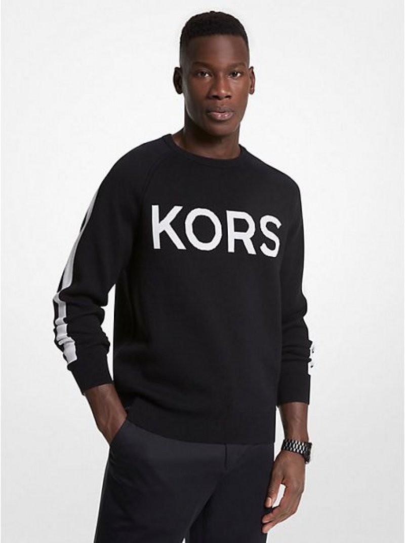 Michael Kors Kors Baumwoll Blend Pullover Herren Schwarz | 682943-CAV