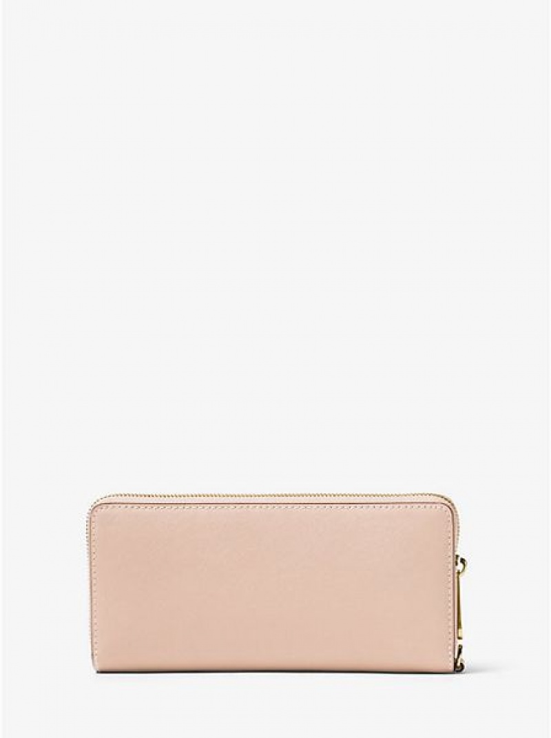 Michael Kors Leder Continental Geldbörse Damen Rosa | 204153-GEY