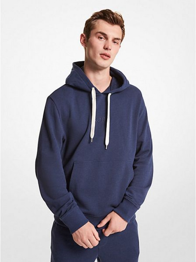 Michael Kors Logo Baumwoll Hoodie Herren Indigo | 624590-KFH