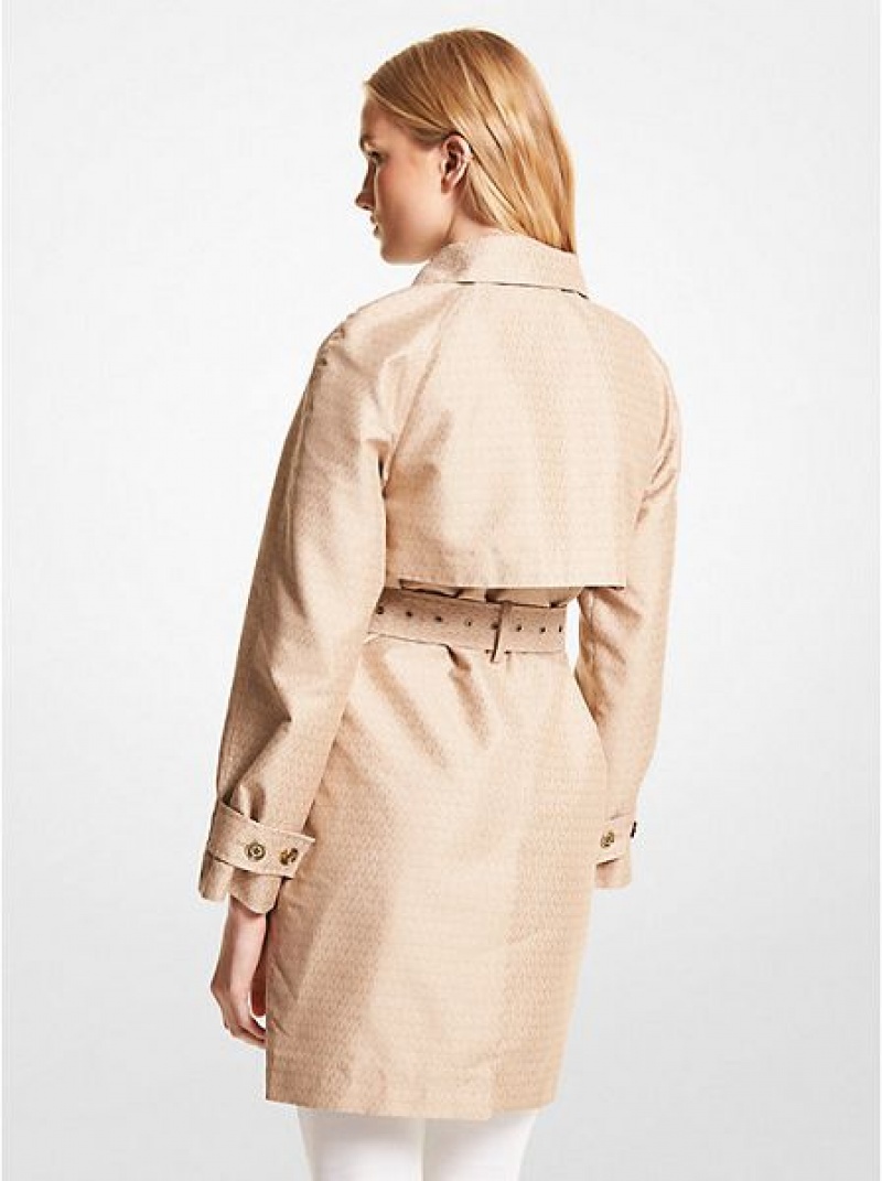 Michael Kors Logo Jacquard Double-zip Trench Mäntel Damen Khaki | 652801-JAX